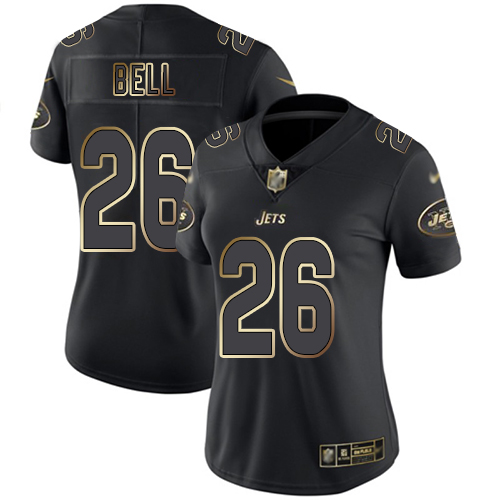 New York Jets Limited Black Gold Women LeVeon Bell Jersey NFL Football 26 Vapor Untouchable